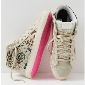 Free People Floral High-Top Sneakers with Pink Soles